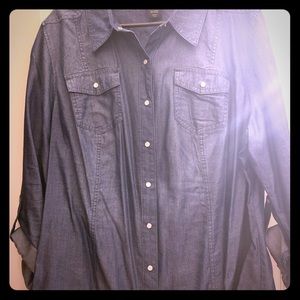 Lane Bryant Denim Snap Button Shirt